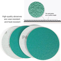 Disque de ponçage durable en oxyde d'aluminium vert, dureté moyenne, avec film auto-agrippant, OEM, professionnel, pour peinture automobile, finition du bois
