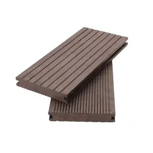 Ecological Template Outdoor Decking WPC Anti-corrosion Garden Landscape Waterproof Trench Board Solid Plastic Wood Floring