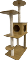 Arbre à chat grande tour mignonne de luxe pas chère pour chats avec hamac arbre à chat OEM autoportant en bois de haute qualité