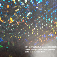 Nouveaux motifs, papier autocollant irisé, film de laminage à froid holographique pour la décoration photo et l'emballage