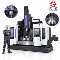 Tour vertical CNC avec grande table rotative, mandrin à 4 mors, panneau de commande pour découpe de métaux, convoyeur de copeaux, tour vertical CNC