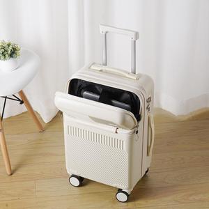 2023 Hot Sale Front Opening Multifunctional Suitcase Female Sturdy Durable Small Boarding Light <strong>Pull</strong> Rod Box Travel Luggage - Product Image 3