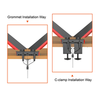 Charmount RGB Light Hot Selling Gas Spring Support de moniteur à double bras pour écran 10 "-32"