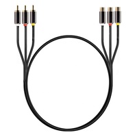 Câble d'extension 3 RCA plaqué or de haute qualité, mâle-femelle, synchronisation audio-vidéo stable, lecteur DVD, microphone, téléviseur domestique, haut-parleur