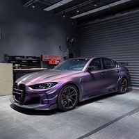Film Vinyle Adhésif Mat PVC/PET Violet pour Recouvrement Automobile Peinture d'Origine, Sans Bulles, Décoration Intérieure et Extérieure, Pour Changement de Couleur de Voiture DIY