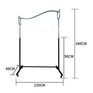 Moderno y Elegante Tendedero de Acero con Forma de Ola, Plegable y Portátil, Soporte de Exhibición de Pie para Centros Comerciales y Tiendas de Ropa - Product Image 1