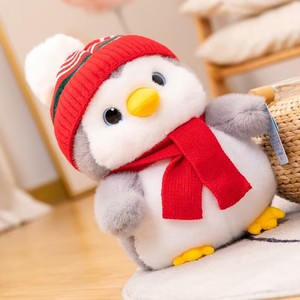 Venta al por mayor Super lindo peluche pequeño pingüino juguete suave relleno invierno bufanda pingüino muñeca pingüino de peluche bebé muñeca regalo - Product Image 2