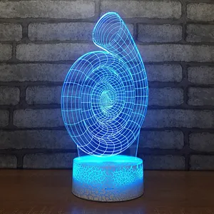 Lampada astratta creativa sette colori notte acrilico Touch Table 3d Light Fixtures Room Led Kids lamp