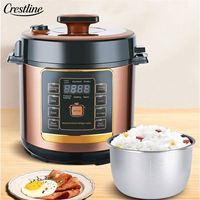 Olla a Presión Multifuncional de Acero Inoxidable, Electrodoméstico Inteligente para el Hogar, Olla a Presión Eléctrica de 6L con Freidora de Aire y Arrocera