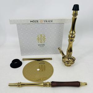 Chicha arabe Moze Tradi M Nouveau Style Planet Gold en acier inoxydable miroir, avec boîte cadeau haut de gamme et foyer à chicha à tuyau unique - Product Image 2