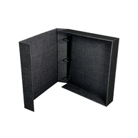 Dossier en tissu de luxe Manu tableau noir avec chargeur classeur noir effet métallique logo design boîte-cadeau album livre pour Manu
