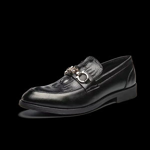 Zapatos de Vestir Formales de Cuero para Hombre, Estilo Italiano, de Lujo, Oxford Sin Cordones, Hechos a Mano, Bordados, Ligeros, para Otoño y Bodas - Product Image 4