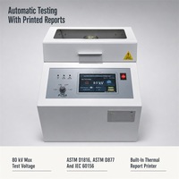 Testeur automatique de tension de rupture d'huile isolante pour transformateur, analyseur de tension de rupture d'huile isolante 80 KV AC220V ASTM D1816 IEC60156