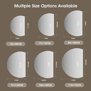 Thông Minh Đặc Biệt Thắp Sáng Tùy Chỉnh Vòng Tròn Với Ánh Sáng 1/4 Vòng Không Thường Xuyên Backlit Không Khung LED Nửa Mặt Trăng Phòng Tắm Gương - Product Image 6