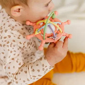 ES-Pro-Mordedor suave para niños pequeños, masticar sensorial, seguro y no tóxico, personalizado, regalo para niños, chupete de silicona para bebés, juguetes calmantes