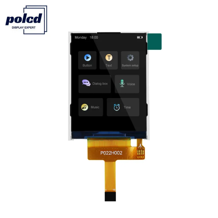 شاشة عرض Tft LCD ملونة صغيرة، 10 سنون، واجهة SPI بمشغل Qvga 240x320 من Polcd مقاس 2.2 بوصة ST7789V