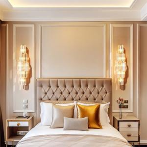 Applique murale moderne en cristal à 3 couches, <span class=keywords><strong>luminaire</strong></span> mural en cristal E14 avec ampoules LED Corn, idéal pour hôtel - Product Image 3
