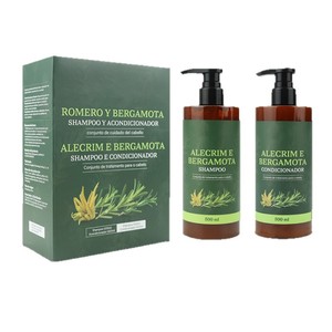 Ensemble de soins capillaires à l'essence d'herbes de romarin HectorYun, shampooing et <span class=keywords><strong>après</strong></span>-shampooing pour une croissance rapide des <span class=keywords><strong>cheveux</strong></span> et un renforcement du cuir chevelu, duo de 500 ml - Product Image 1