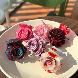 New Cartoon Acetate European-American Style Hair Claw Fresh Sweet Clip Minimalist Double Ponytail Shark Clip Eco-Friendly Hair - Product Image 1