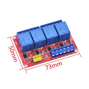 โมดูลรีเลย์ 4 ช่อง 5V แบบออปโตคัปเปลอร์ แยกสัญญาณระดับสูงและต่ำ ทริกเกอร์ไมโครคอนโทรลเลอร์ บอร์ดสีแดง - Product Image 6