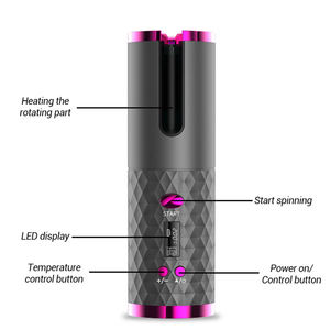 Mesky 360 Degree Two Way Rotating <b>cd</b> Cordless Auto Rotating Waver Electric Heat Roller Large Grip Clips Hair Curler with Ptc - Product Image 3