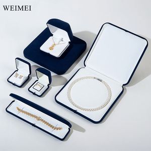 Dark Blue Microfiber Jewelry <b>Box</b> HighEnd Premium Packaging for Luxury Jewelry - Product Image 1