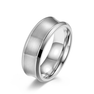 Trendy Titanium Steel <b>Ring</b> Geometric Design Unisex Wedding Band Gold Color - Product Image 5