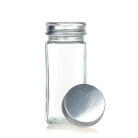 Vide Clair 4Oz 6Oz 8Oz Pot D'assaisonnement Sel Poivre Shaker Bouteilles Bouteille En Verre Avec Couvercle En Bois De Bambou