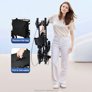 Droit <span class=keywords><strong>pliable</strong></span> en alliage d'aluminium avec siège confortable Walker & Rollator pour une mobilité facile - Product Image 6