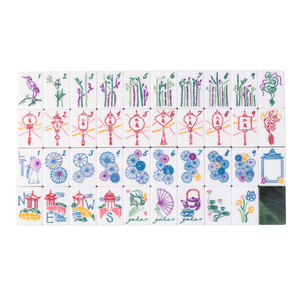 Juego de Mahjong Americano Clásico de Malaquita Verde Moderno, de 160 Piezas, Plegable, Portátil, de Lujo, <span class=keywords><strong>para</strong></span> 4 <span class=keywords><strong>Jugadores</strong></span>, Personalizable - Product Image 2