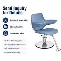 Fauteuil de Barbier Inclinable Moderne en Gros avec Bases en Chrome et Acier Inoxydable, 3 Couleurs, pour Fournitures de Salon de Coiffure – Vente Directe
