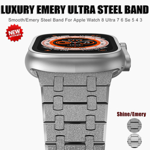 Correa de pulsera de metal para iWatch 8 7 45mm SE 6 5 4 44mm 42mm correa de acero inoxidable brillante de lujo para Apple Watch Ultra 49mm - Product Image 3