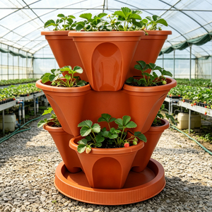 Pot à fraises en plastique personnalisé en gros, jardinière verticale multi-trous pour fraises - Product Image 1