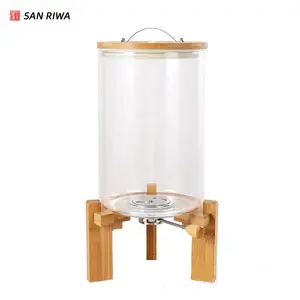 优质批发咖啡豆大米玻璃罐分配器5L 8L 10L环保硼硅酸盐透明玻璃容器罐