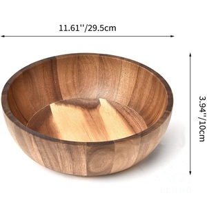 Ensemble de bols à salade en bois de qualité alimentaire, écologiques et personnalisés, grands bols de service en bambou pour le camping, les mariages - Product Image 5