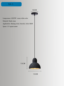 Lampada a sospensione piccola 2026 in stile Wasabi, retrò, in pietra gialla effetto grotta, per comodino, ristorante nordico retrò famoso, portico - Product Image 6