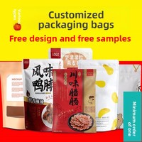 Sachet alimentaire en plastique à trois soudures, autoportant, avec fermeture éclair, sous vide, en feuille d'aluminium de qualité alimentaire pour aliments pour bébés, gelée, sucre, aliments pour animaux de compagnie