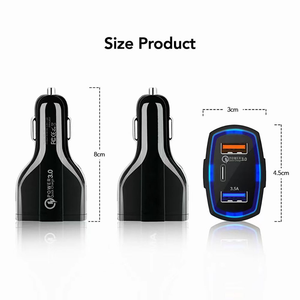 Venta caliente <span class=keywords><strong>Spot</strong></span> Wholesale 7A Total 3 en 1 USB Smart Car Charger Portable QC3.0 PD USB C Adaptador de cargador de coche para teléfonos móviles - Product Image 5