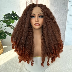 Perruque sans colle 15A en cheveux vierges, densité 250%, texture raide crépue avec pointes bouclées en spirale, perruque frontale en dentelle HD 13*4, style afro bouclé, en cheveux humains - Product Image 3