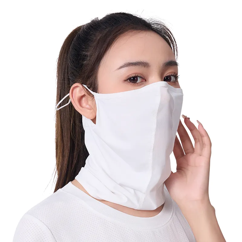 ANNIOU 5A antibakteriyel serin nefes ham iplik yüz maskesi spor kadınlar erkekler için güneş koruma cilt dostu Golf yüz kapatma