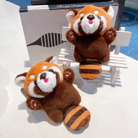 Porte-clés en peluche en forme de raton laveur en PP, jouet populaire en gros pour machine à griffes, fabriqué en Chine