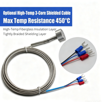 Termokopel Tipe K PT100 PT1000 RTD Sensor Suhu Permukaan Adsorpsi Baja Tahan Karat Probe Tahan Magnet Kuat