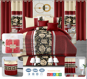 Giáng Sinh Màu Đỏ Màu Xanh Lá Cây 24 Mảnh Bộ Đồ Giường Tấm Đặt Vua Kích Thước Chăn Chắp Vá Trải Giường 24 Pcs Bộ Đồ Giường Với Phù Hợp Với Rèm Cửa - Product Image 2