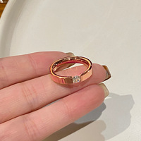 Bague en acier inoxydable plaqué or 18 carats pour femme, avec zircon unique, minimaliste, inaltérable, bijoux Natural Breeze