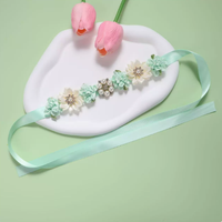 Nouveau 2026 – Vente en gros usine : Bandeau floral élégant pour bébés filles, couronne tendance, 8 couleurs, accessoires pour cheveux en dentelle et coton