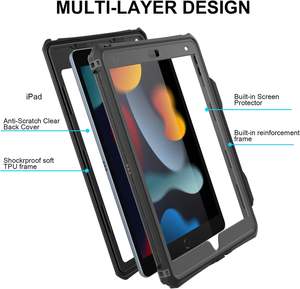 Étui étanche IP68 <span class=keywords><strong>pour</strong></span> <span class=keywords><strong>iPad</strong></span> 10,2 pouces 9e, 8e et 7e génération 2019, avec support <span class=keywords><strong>pour</strong></span> stylet, béquille, cordon et protection intégrale antichoc - Product Image 4