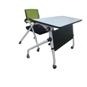 折叠桌移动会议training table/学校学习书桌带轮/办公家具