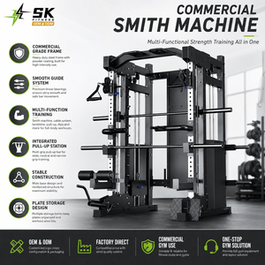 เครื่องฝึกอเนกประสงค์ SK รุ่น Smith Machine Cable Crossover รับน้ำหนักได้ 140 กก. ผลิตจากเหล็กกล้า อุปกรณ์ออกกำลังกายเชิงพาณิชย์สำหรับยิมและฟิตเนส รุ่น SK-EM993A - Product Image 2