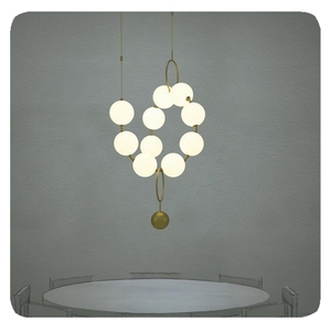 LIANGTE custom decorazione per la casa luce led ciondolo <span class=keywords><strong>collana</strong></span> in acrilico luce lampada <span class=keywords><strong>a</strong></span> sfera cucina hotel minimalista lampadario in <span class=keywords><strong>oro</strong></span> - Product Image 3