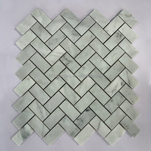 DS hiện đại đánh bóng xương cá Carrara gạch khảm đá cẩm thạch trắng giá thấp sàn gỗ sàn cho nội thất khách sạn - Product Image 2